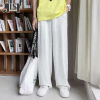 Draping casual pants mens straight loose couple pants silver high waist pants drop feeling ice silk mopping pants