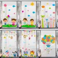 kids room kindergarten glass doors windows frosted glass stickers cartoon anti-peeping static stickers opaque removable film Window Sticker and Films