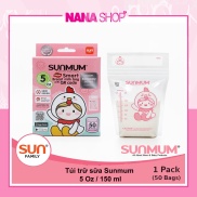 Túi trữ sữa mẹ Sunmum Economy Thái Lan loại 5 Oz 150ml siêu tiết kiệm mẫu