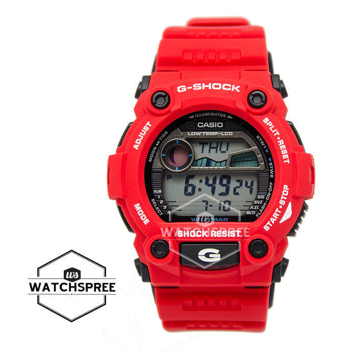 Red digital store watch