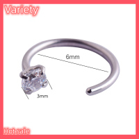 Variety ✨Hot Sale✨ ต่างหูเจาะ CZ สเตนเลส1ชิ้นต่างหูห่วงเจาะกระดูกอ่อนต่างหู tragus daith rook ห่วงเครื่องประดับร่างกายผู้หญิง