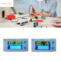 PUNTA 10-100V ตัวบ่งชี้ความจุเครื่องทดสอบแรงดันไฟฟ้าดิจิตอลโวลต์มิเตอร์ LCD นำด้วยความแรง