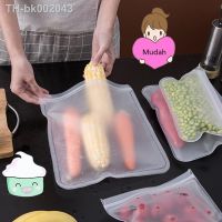 ✺◈▨ Kitchen Accessories Fruit and vegetable Silicone Bag Reusable Fresh-keeping Sealed Bag Refrigerator Food Storage Ziplock Bag