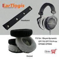 Eartis กำมะหยี่อะไหล่สำหรับ Beyerdynamic DT770 DT880 DT990 Pro ชุดหูฟังหูฟังกันชนคาดศีรษะ Earmuff ปกเบาะ