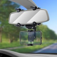 Car Phone Holder Rotatable Bracket Rearview Mirror Seat Hanging Clip Multifunctional 360 Degree Auto Cell Phone Holder for Car