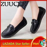 ZUUCEE รองเท้าผู้หญิงรองเท้าผู้หญิงหนัง Slip-On Latex พื้นรองเท้า Pvc ลื่นด้านล่างนุ่มเท้าสบายๆแม่รองเท้า35-40