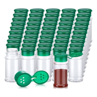 50Pcs Plastic Spice Jars with Shaker Lids Spice Containers Plastic Spice Bottles Seasoning Shaker Jars 3.3Oz/100Ml