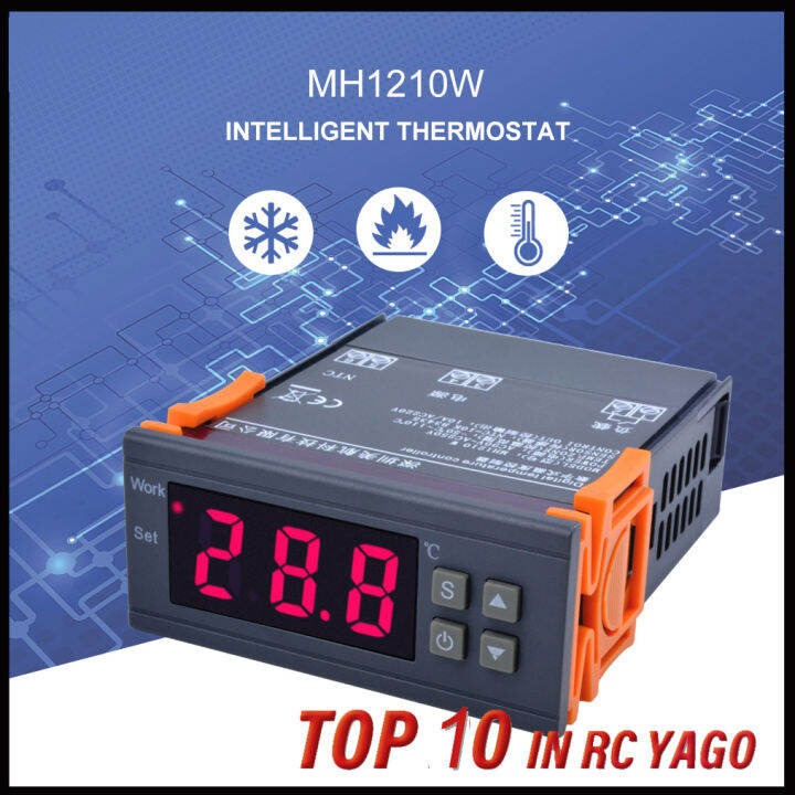 Digital Temperature Controller MH1210W AC90250V Thermostat Regulator with Sensor Heating