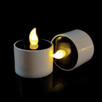 12X Solar Sensor Candle Warm White Flicker LED Home Bar Tea Light Remote Display Lighting Prop Battery Operated Night Lamp