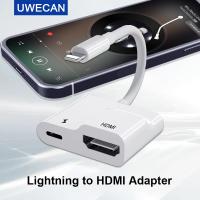 Lightning Iphone To HDMI USB 3 OTG หัวแปลงเอวีดิจิทัล/สาย Iphone ไปยัง Ethernet 3.5Mm อะแดปเตอร์เสียง/Dongle รองรับทีวี/โปรเจคเตอร์