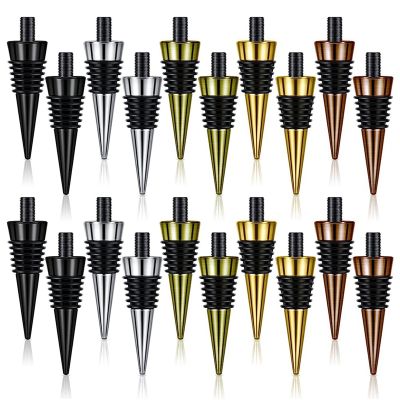 20Pieces Blank Bottle Stopper Metal Wine Stopper with Threaded Post for Wood Turning DIY Project