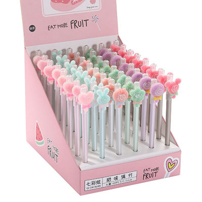 48 pcslot Creative Lollipop Animal Gel Pen Cute 0.5mm Signature Pens Office School Writing Supplies Promotional gift