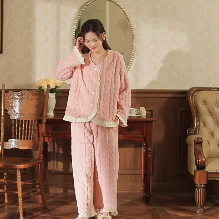 Fleece lined pajamas womens hot sale