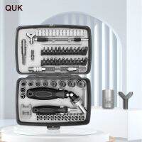 [Old A Hardware] QUK Ratchet ไขควงชุดปรับ Ratchet Head Magnetic Triangle Screw Bits Hex Socket Repair Hand เครื่องมือสำหรับ Home Boxed ชุด