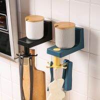 [COD] wall-mounted rotatable hook no-punching hanging spoon shovel shelf bathroom storage