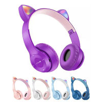 หูฟังครอบห M6 CAT EAR Stereo Headset แฟลชน่ารักแมวหูหูฟังไร้สายบลูทูธพร้อมไมโครโฟนสามารถ LED เด็กสาวสเตอริโอหมวกนิรภัยชุดหูฟังโทรศัพท์ของขวัญ