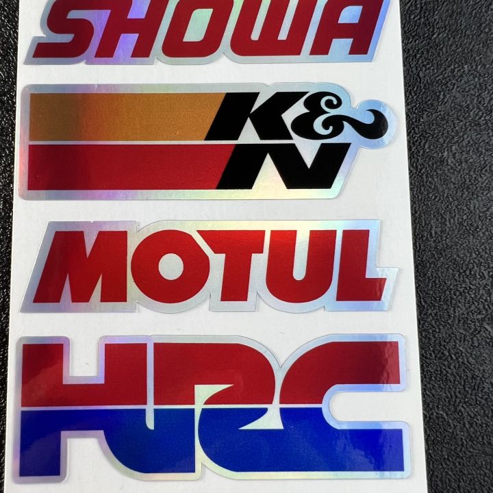 สติ๊กเกอร์สีเงินเลเซอร์สำหรับรถมอเตอร์ไซค์สำหรับ-motul-hrc-showa-tt-sbk