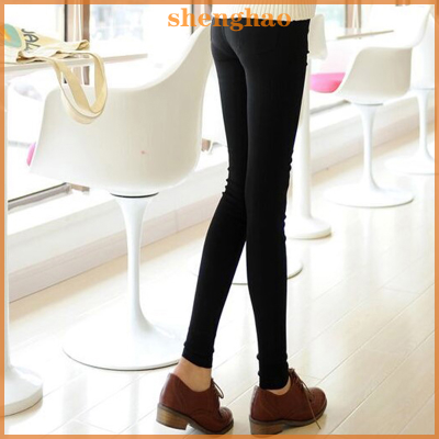 shenghao ผู้หญิงข้อเท้า-ความยาวกางเกงลำลองสีดำยืดหยุ่นผู้หญิงดินสอกางเกงหญิง pantalones de mujer กางเกงโยคะ