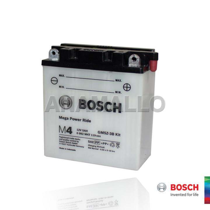 BOSCH Motorcycle Battery M4 Mega Power Ride GM5Z-3B Kit 12v 5ah | Lazada PH