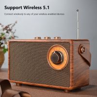 1 Set Portable Wooden Radio Bass Speaker Handsfree MP3 Player Support USB/TF Card/AUX Play