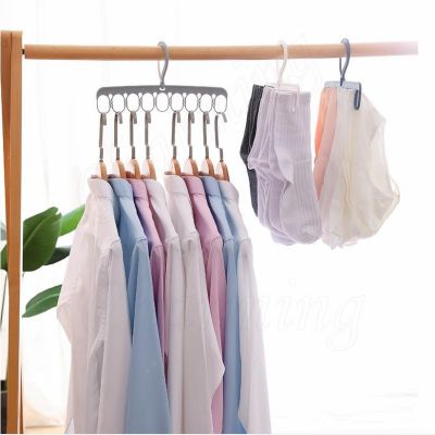 Nine-hole Windproof Hanger Clothes Pole Big Clip Drying Rod Buckle Clothes panties socks Clip Drying Rack drying rack