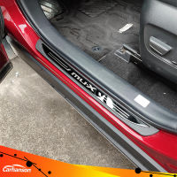 Carhanson อุปกรณ์เสริมรถยนต์,สำหรับ Isuzu MUX MU-X สแตนเลสสตีลด้านข้างบันไดประตูสติกเกอร์ติดขอบประตูอะไหล่รถยนต์