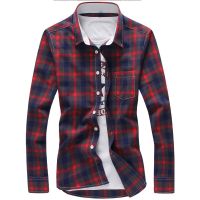 【Hot Sale】embellish5XLShirts Men Checkered Shirt2022Button Down Long SleeveShirts Plus Size Drop Shipping