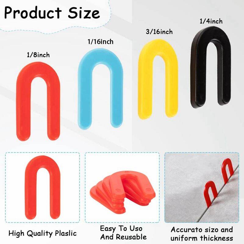 240 Packs Plastic Shims Horseshoe U Shaped Tile Spacer Shims Small