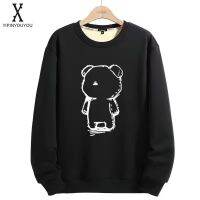 YIPINYOUYOU丨เสื้อสเวตเตอร์ตุ๊กตาวัยรุ่นแฟชั่นการ์ตูนพิมพ์หลวม Crewneck Plus-Size Thickened Thermal Top