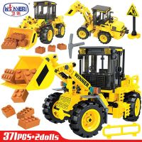 ERBO City Engineering Trucks Car Building Blocks Mixer Car Combination Road Roller Bricks Loader Gift Toy for Children Building Sets