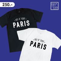 H [️ฟอลร้าน ลดเพิ่ม!️] เสื้อยืดคอตตอน 100% ลาย ICI C’EST PARIS t-shirt