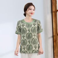 ❦✌ Fashion mom short-sleeved two suits middle-aged female code loose fashion show brim summer wear thin thin meat