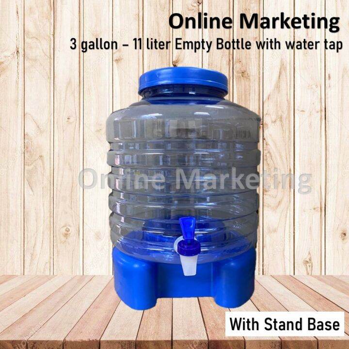 3 GALLON EMPTY BOTTLE WITH HANDLE & WATER TAP & STAND BASE 11 LITER