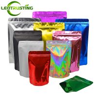 100pcs Colorful Aluminum Foil Packaging Zip Lock Bag Resealable Snack Coffee Powder Chocolate Tea Gifts Heat Sealing Pouches