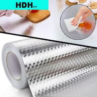 HDHome Oil-proof Stickers Aluminum Foil Stove Cabinet Adhesive Wall Sticker Wallpaper