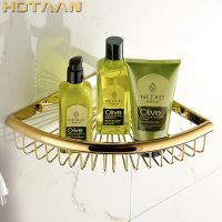 ♗∋❉ . Wall Mounted Antique brass solid brass Bathroom Shower shampoo Shelf bathroom corner Basket Holder single Layer