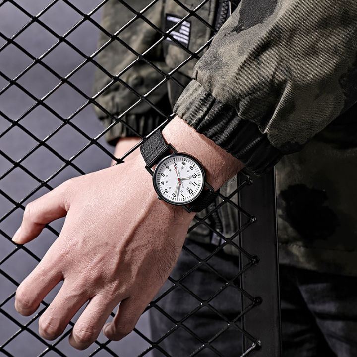 แฟชั่นนาฬิกาผู้ชายทหารนาฬิกาทอไนล่อนเข็มขัดปฏิทิน-rel-gio-masculino-ควอตซ์นาฬิกาข้อมือหรู-s-aat-m-ontre-h-omme