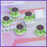 QUANSEN 1:12 dollhouse ถ้วยกาแฟถ้วยถ้วยถ้วยถ้วยชามห้องครัวบนโต๊ะอาหารตกแต่ง