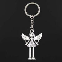 New Keychain 58x38mm Angel Pendants DIY Men Car Key Chain Ring Holder Keyring Souvenir Jewelry Gift Key Chains