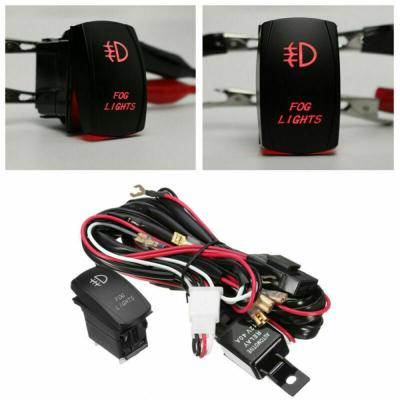Universal Blue LED Fog Light Driving Lamp Wiring Harness Fuse Switch 12V 40A Relay Wiring Harness Kit 300 Watt Load Capacity