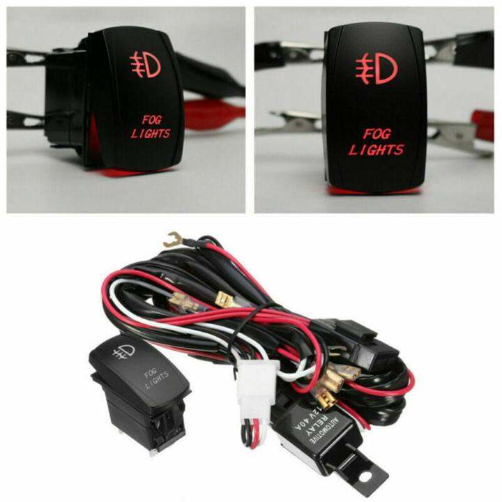 universal-blue-led-fog-light-driving-lamp-wiring-harness-fuse-switch-12v-40a-relay-wiring-harness-kit-300-watt-load-capacity