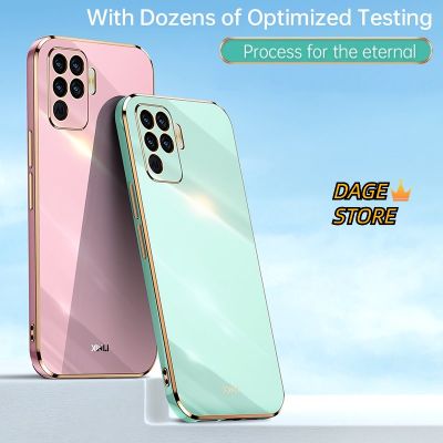 Casing for Oppo A94 4G F19 Pro Reno5 F Reno5 Lite Solid Color Straight Edge 6D Plating Phone Case Soft Cover