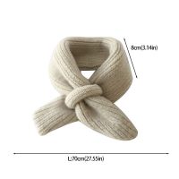 □▥  Candy Color Baby Knitted Scarf Autumn Winter Warm Scarves for Toddler Boy Girl Korean Ins Kids Children Cross Neckerchief