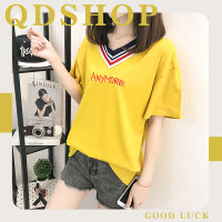 QDshop ✨2022คอลเลคชั่นใหม่ซัมเมอร์สินค้ามาใหม่คอวีเสื้อยืดงานสวยสไตล์สาวหวานส?ไตล์ออกแบบ หวานซ่อนเปรี้ยว?