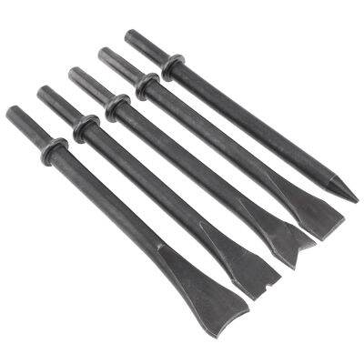 5Pcs/Lot Replacement Accessories Kit Hard Steel Solid Long Air Chisel Impact Head Support Pneumatic Tool for Cutting / Rusting Removal