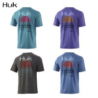 【YF】 HUK Fishing Shirt Outdoor Men Short Sleeve T Fish Apparel UPF50 Sun Protection Wear Breathable Hooded Angling Clothing