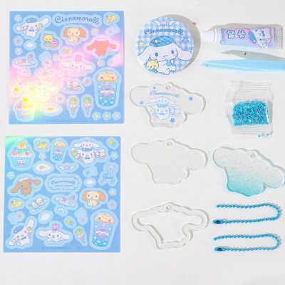 Sanrio ชุดสติ๊กเกอร์กล่องสติกเกอร์ของเล่นขนาดเล็ก12ชิ้นของเล่นเด็ก,สติกเกอร์การ์ตูนสร้างสรรค์ Kuromi My Melody Cinnamoroll