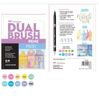 Dual Brush Pen Set - 10 Pastel