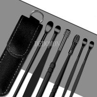 6PCS Stainless Steel Earpick Ear Cleaner Spoon Ear pick Ear Wax Removal Tool Kit Ear Spoon Care for Baby Adults Ear Care Set