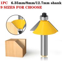 【DT】hot！ 8mm/12mm/6.35mm Shank Chamfering Router Bit With Trimming 45 Woodworking Milling Cutter Wood Cutting